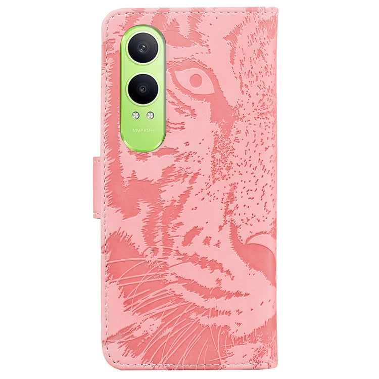For OnePlus Nord CE4 Lite Tiger Embossing Pattern Flip Leather Phone Case