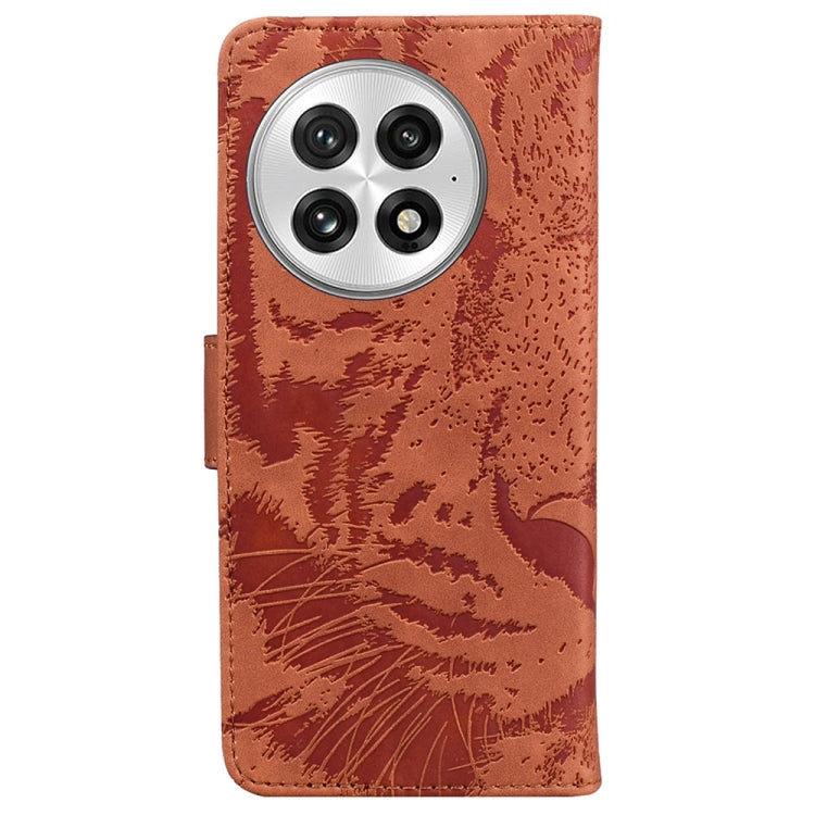 For OnePlus 13 Tiger Embossing Pattern Flip Leather Phone Case