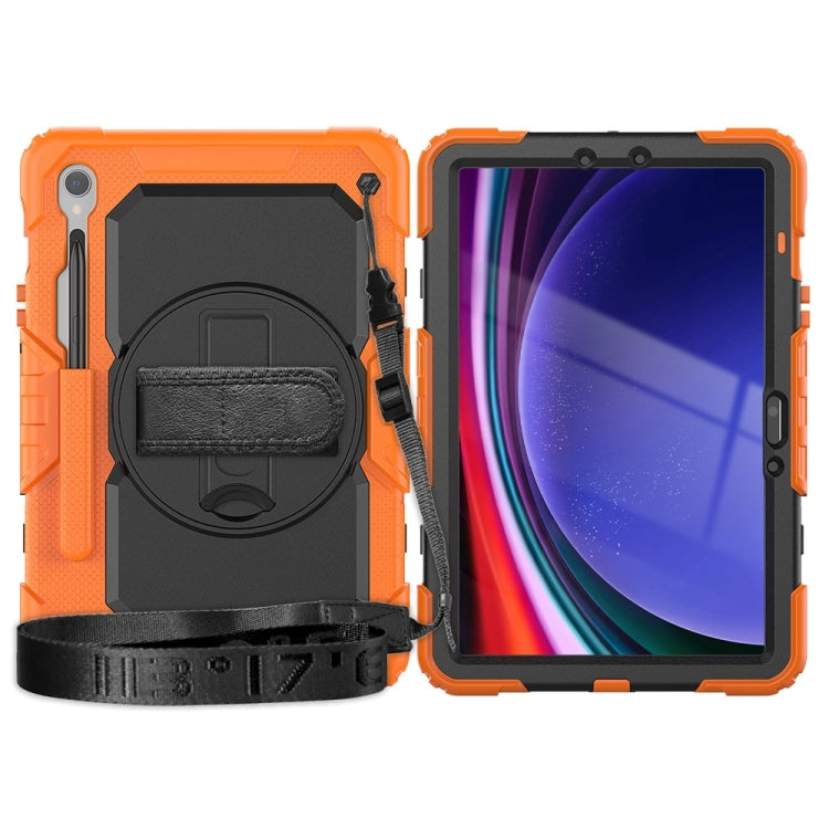 For Samsung Galaxy Tab S9 / S9 FE / S10 FE Lucky Wheel Grip Silicone Hybrid PC Tablet Case with Shoulder Strap