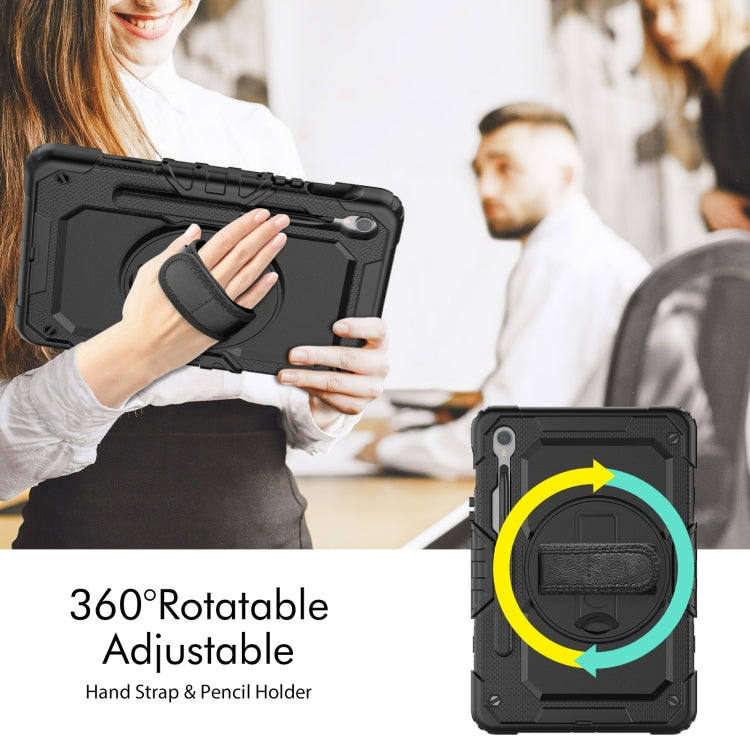 For Samsung Galaxy Tab S9 / S9 FE / S10 FE Lucky Wheel Grip Silicone Hybrid PC Tablet Case with Shoulder Strap