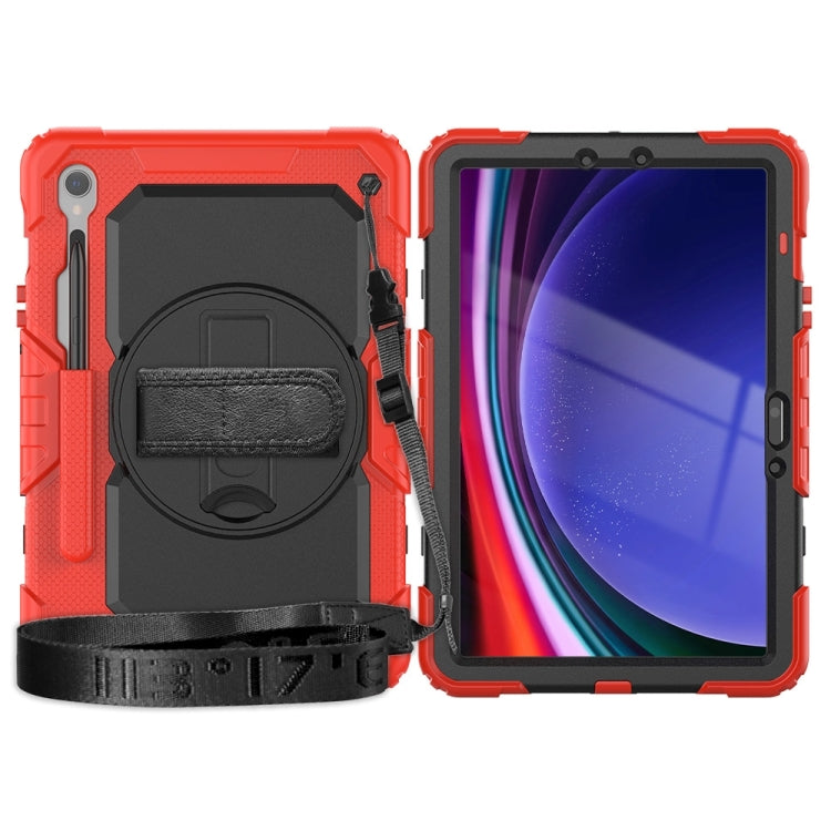 For Samsung Galaxy Tab S9 / S9 FE / S10 FE Lucky Wheel Grip Silicone Hybrid PC Tablet Case with Shoulder Strap