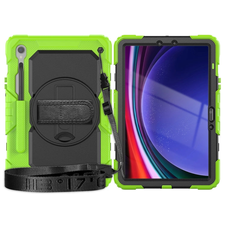 For Samsung Galaxy Tab S9 / S9 FE / S10 FE Lucky Wheel Grip Silicone Hybrid PC Tablet Case with Shoulder Strap