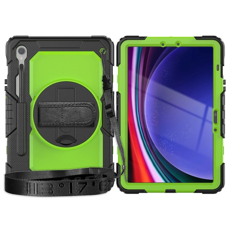 For Samsung Galaxy Tab S9 / S9 FE / S10 FE Lucky Wheel Grip Silicone Hybrid PC Tablet Case with Shoulder Strap