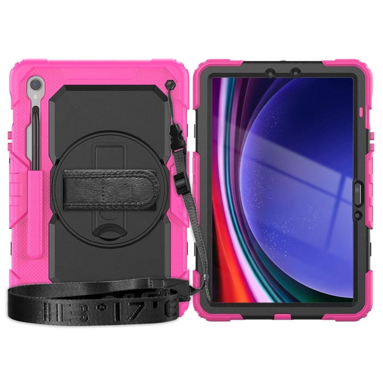 For Samsung Galaxy Tab S9 / S9 FE / S10 FE Lucky Wheel Grip Silicone Hybrid PC Tablet Case with Shoulder Strap