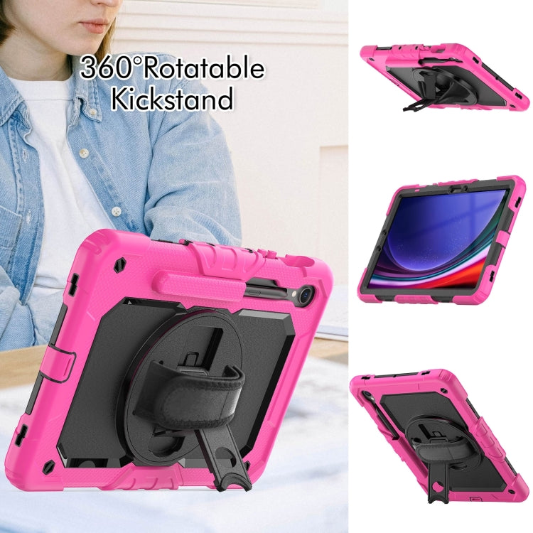 For Samsung Galaxy Tab S9 / S9 FE / S10 FE Lucky Wheel Grip Silicone Hybrid PC Tablet Case with Shoulder Strap
