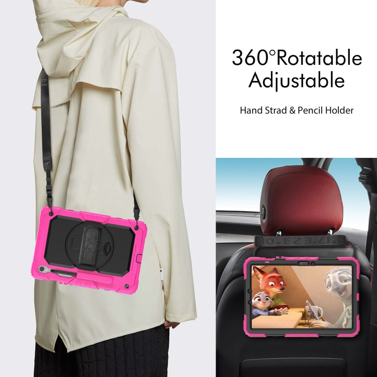 For Samsung Galaxy Tab S9 / S9 FE / S10 FE Lucky Wheel Grip Silicone Hybrid PC Tablet Case with Shoulder Strap