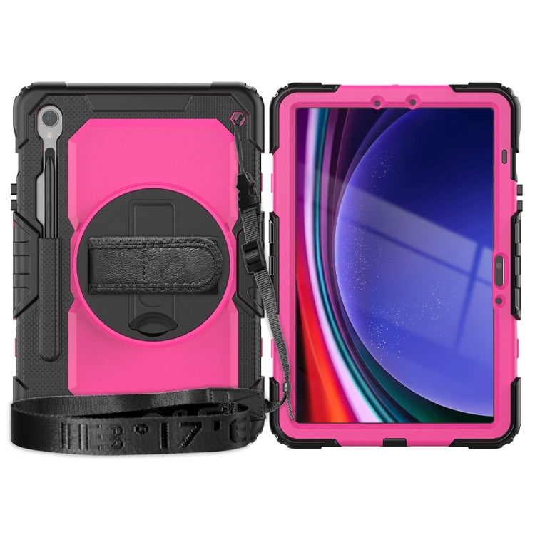 For Samsung Galaxy Tab S9 / S9 FE / S10 FE Lucky Wheel Grip Silicone Hybrid PC Tablet Case with Shoulder Strap