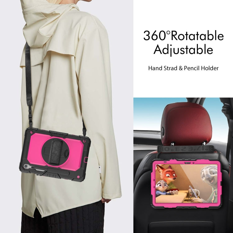 For Samsung Galaxy Tab S9 / S9 FE / S10 FE Lucky Wheel Grip Silicone Hybrid PC Tablet Case with Shoulder Strap