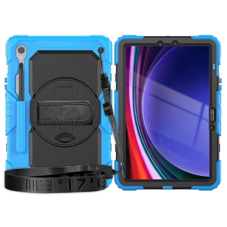 For Samsung Galaxy Tab S9 / S9 FE / S10 FE Lucky Wheel Grip Silicone Hybrid PC Tablet Case with Shoulder Strap