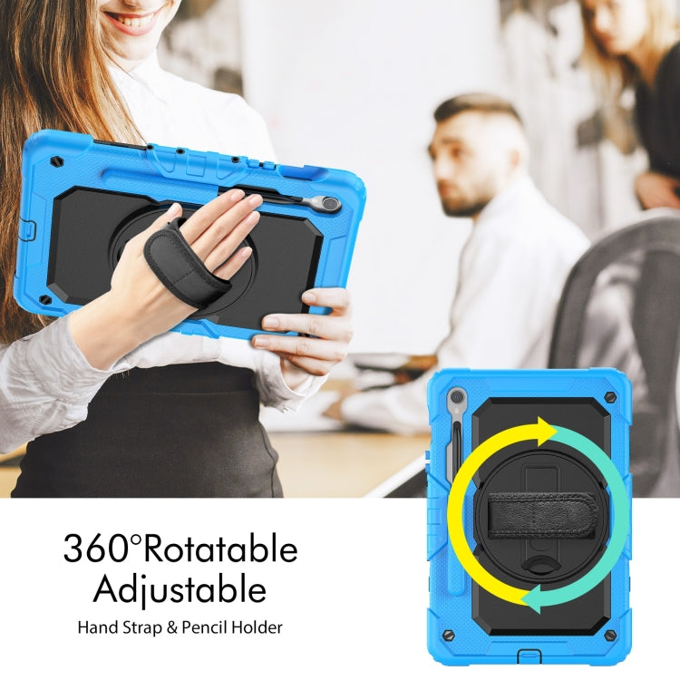 For Samsung Galaxy Tab S9 / S9 FE / S10 FE Lucky Wheel Grip Silicone Hybrid PC Tablet Case with Shoulder Strap