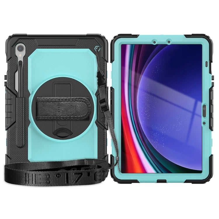 For Samsung Galaxy Tab S9 / S9 FE / S10 FE Lucky Wheel Grip Silicone Hybrid PC Tablet Case with Shoulder Strap