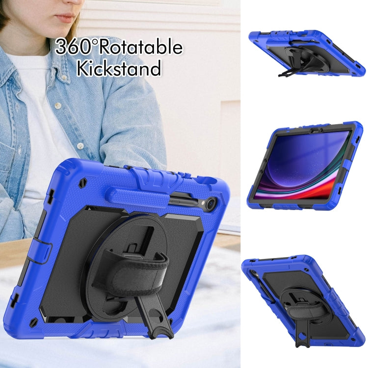 For Samsung Galaxy Tab S9 / S9 FE / S10 FE Lucky Wheel Grip Silicone Hybrid PC Tablet Case with Shoulder Strap
