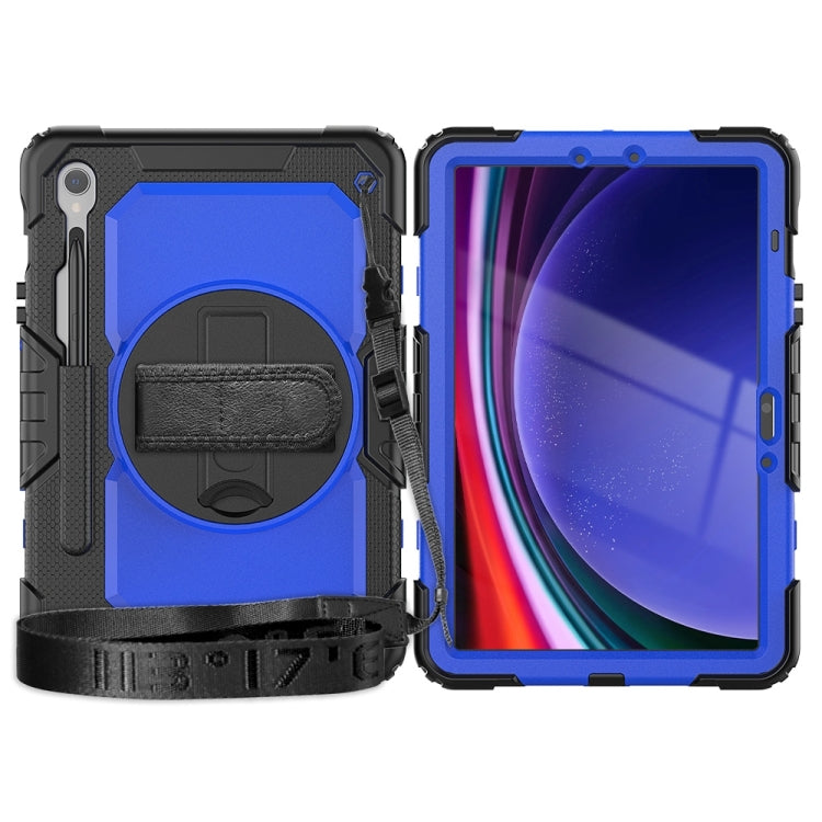 For Samsung Galaxy Tab S9 / S9 FE / S10 FE Lucky Wheel Grip Silicone Hybrid PC Tablet Case with Shoulder Strap