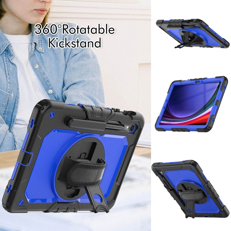 For Samsung Galaxy Tab S9 / S9 FE / S10 FE Lucky Wheel Grip Silicone Hybrid PC Tablet Case with Shoulder Strap