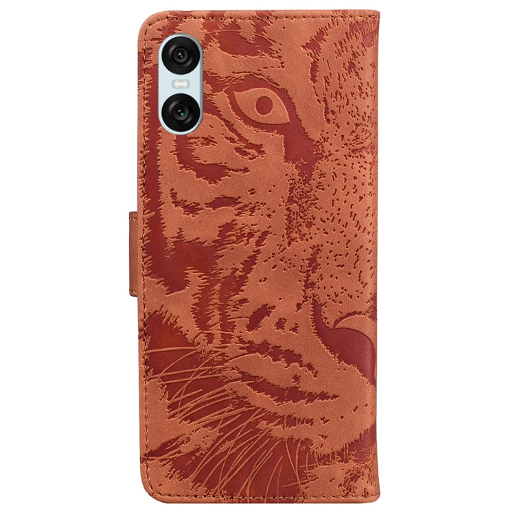 For Sony Xperia 5 VI Tiger Embossing Pattern Flip Leather Phone Case