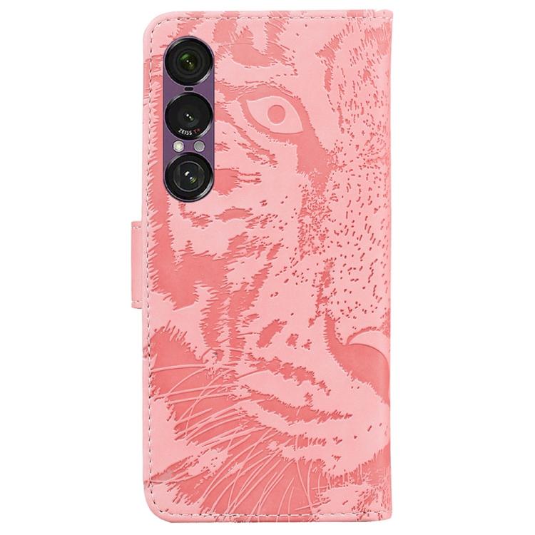 For Sony Xperia 1 VII Tiger Embossing Pattern Flip Leather Phone Case