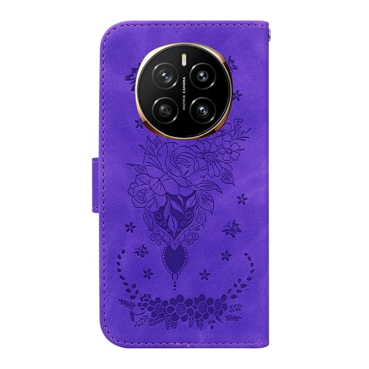 For Honor Magic7 Butterfly Rose Embossed Leather Phone Case