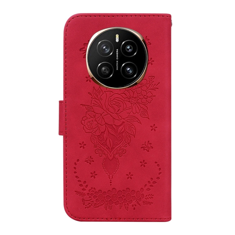 For Honor Magic7 Butterfly Rose Embossed Leather Phone Case