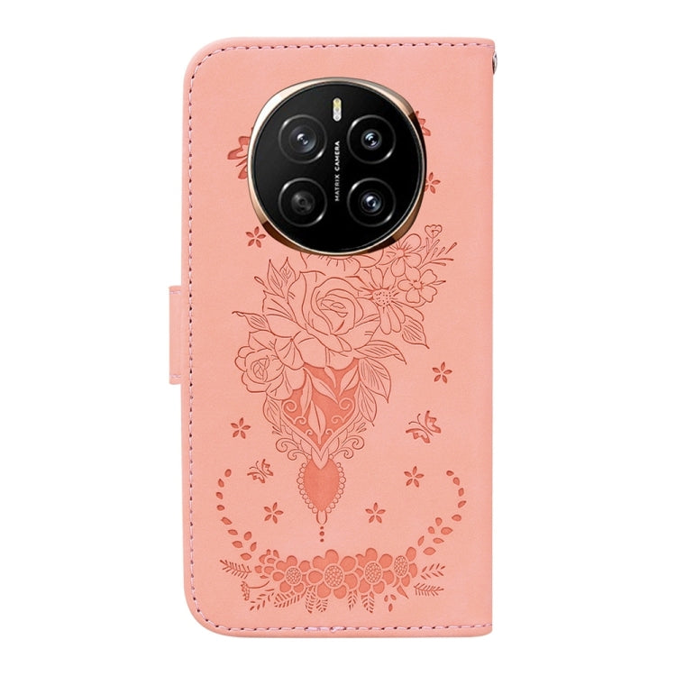 For Honor Magic7 Butterfly Rose Embossed Leather Phone Case