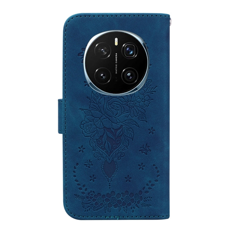For Honor Magic7 Pro Butterfly Rose Embossed Leather Phone Case