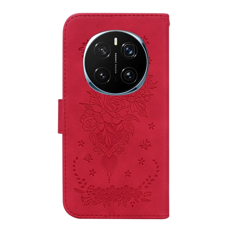 For Honor Magic7 Pro Butterfly Rose Embossed Leather Phone Case