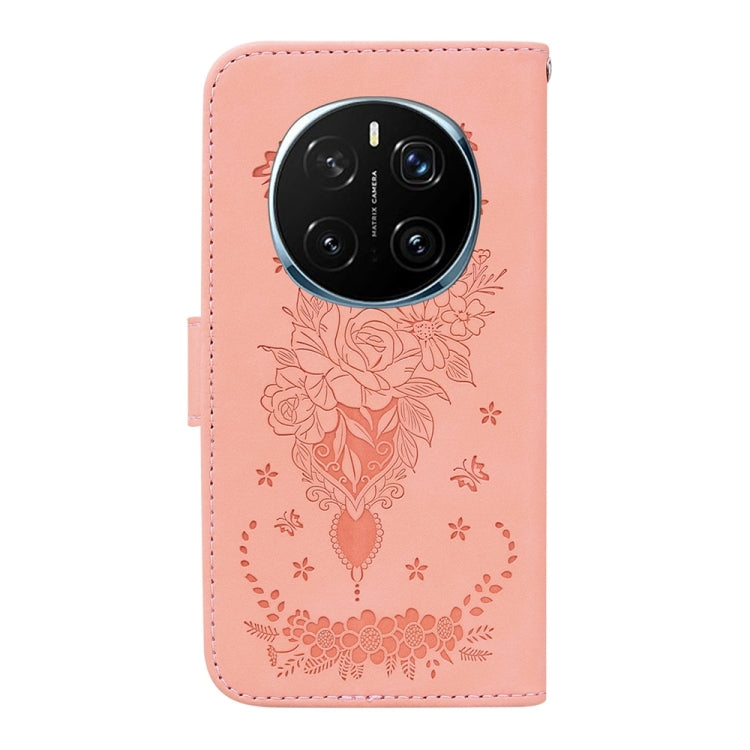For Honor Magic7 Pro Butterfly Rose Embossed Leather Phone Case