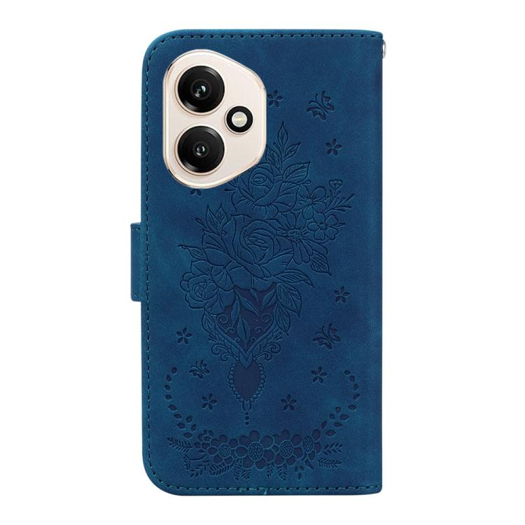 For Honor 400 Global 156.5mm Butterfly Rose Embossed Leather Phone Case