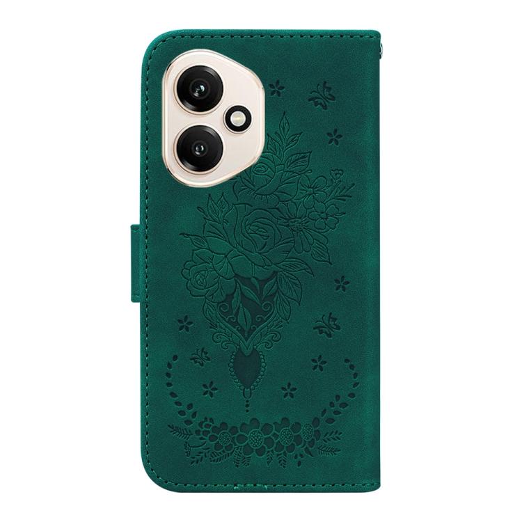 For Honor 400 Global 156.5mm Butterfly Rose Embossed Leather Phone Case