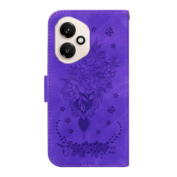 For Honor 400 Global 156.5mm Butterfly Rose Embossed Leather Phone Case