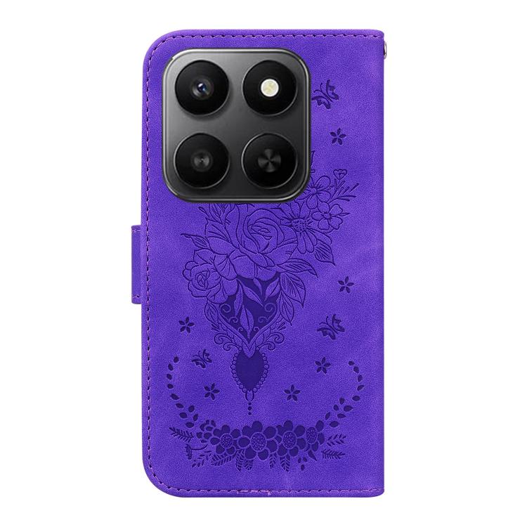 For Honor 400 Smart 4G / 5G Butterfly Rose Embossed Leather Phone Case