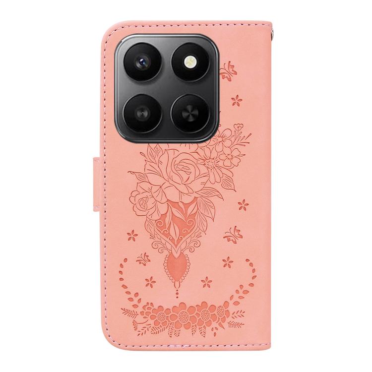 For Honor 400 Smart 4G / 5G Butterfly Rose Embossed Leather Phone Case