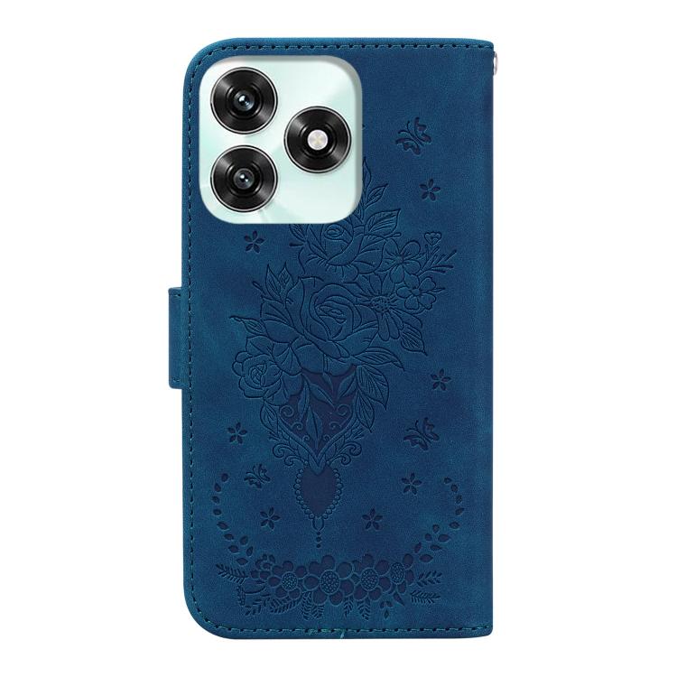 For Honor X5c 4G / X5c Plus Butterfly Rose Embossed Leather Phone Case
