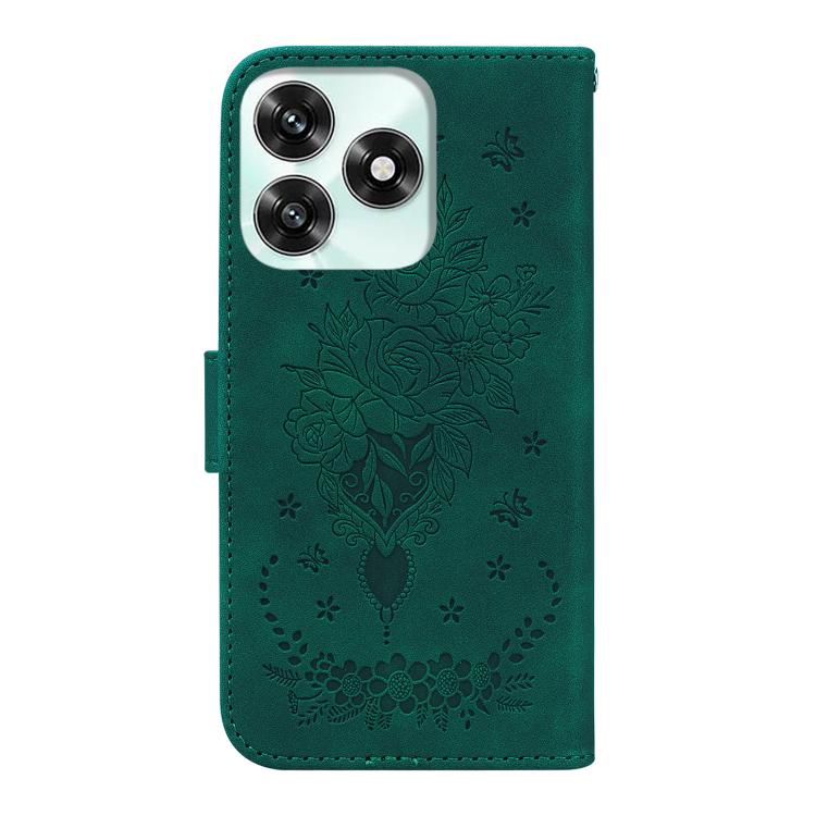 For Honor X5c 4G / X5c Plus Butterfly Rose Embossed Leather Phone Case