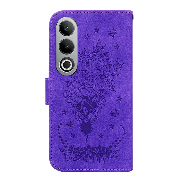 For OnePlus Nord CE4 5G Butterfly Rose Embossed Leather Phone Case