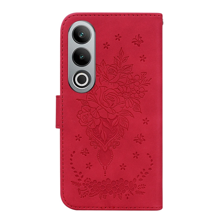 For OnePlus Nord CE4 5G Butterfly Rose Embossed Leather Phone Case