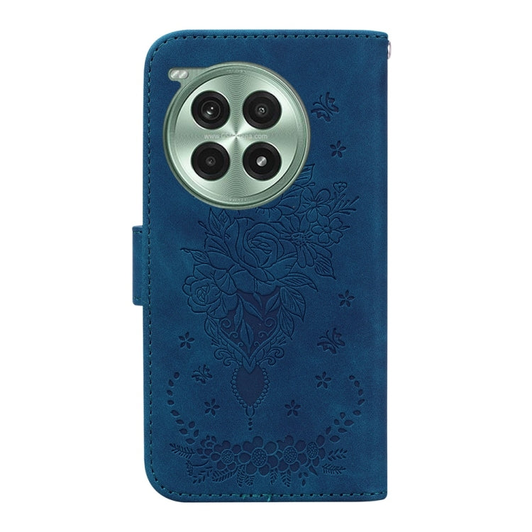 For OnePlus Ace 3 Pro Butterfly Rose Embossed Leather Phone Case