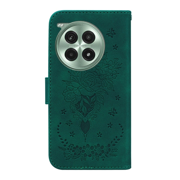 For OnePlus Ace 3 Pro Butterfly Rose Embossed Leather Phone Case
