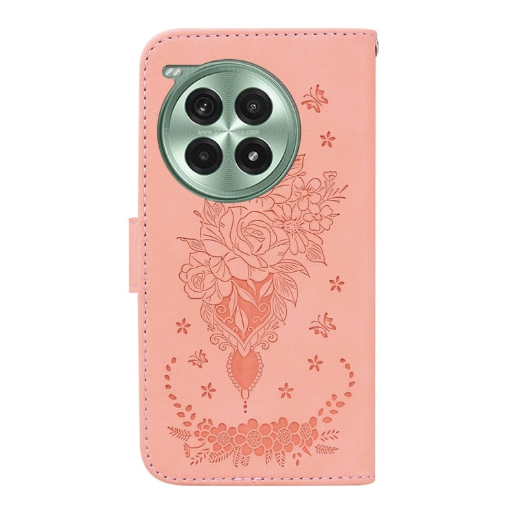 For OnePlus Ace 3 Pro Butterfly Rose Embossed Leather Phone Case