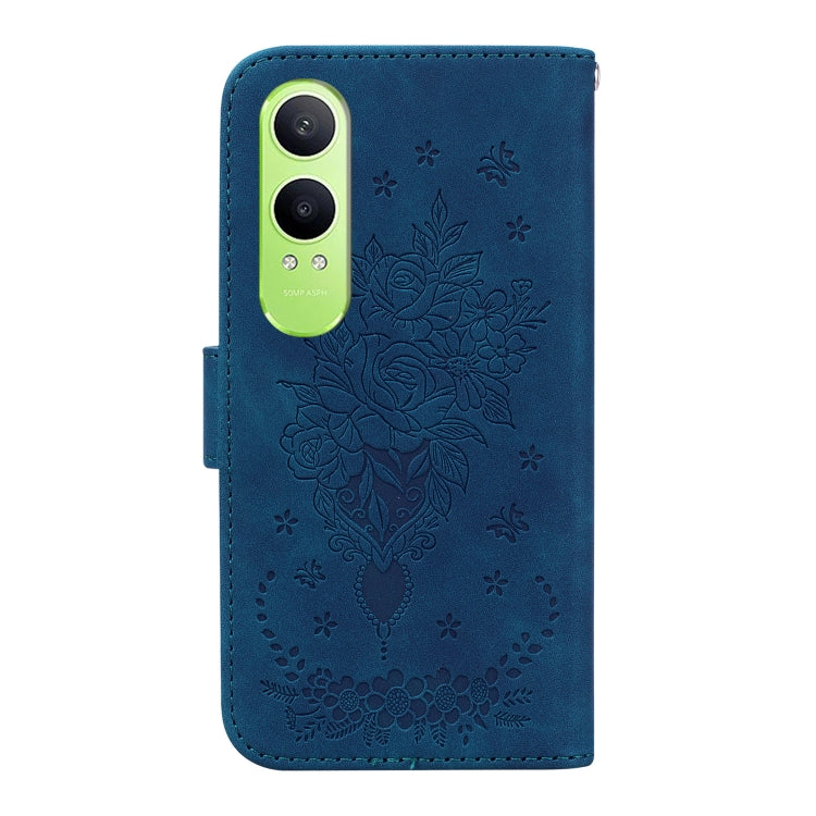 For OnePlus Nord CE4 Lite Butterfly Rose Embossed Leather Phone Case