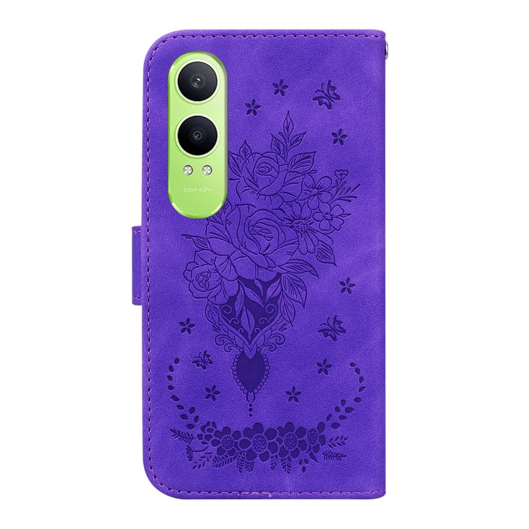 For OnePlus Nord CE4 Lite Butterfly Rose Embossed Leather Phone Case