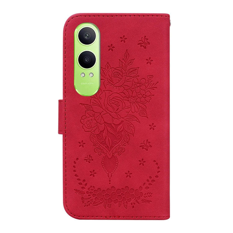 For OnePlus Nord CE4 Lite Butterfly Rose Embossed Leather Phone Case