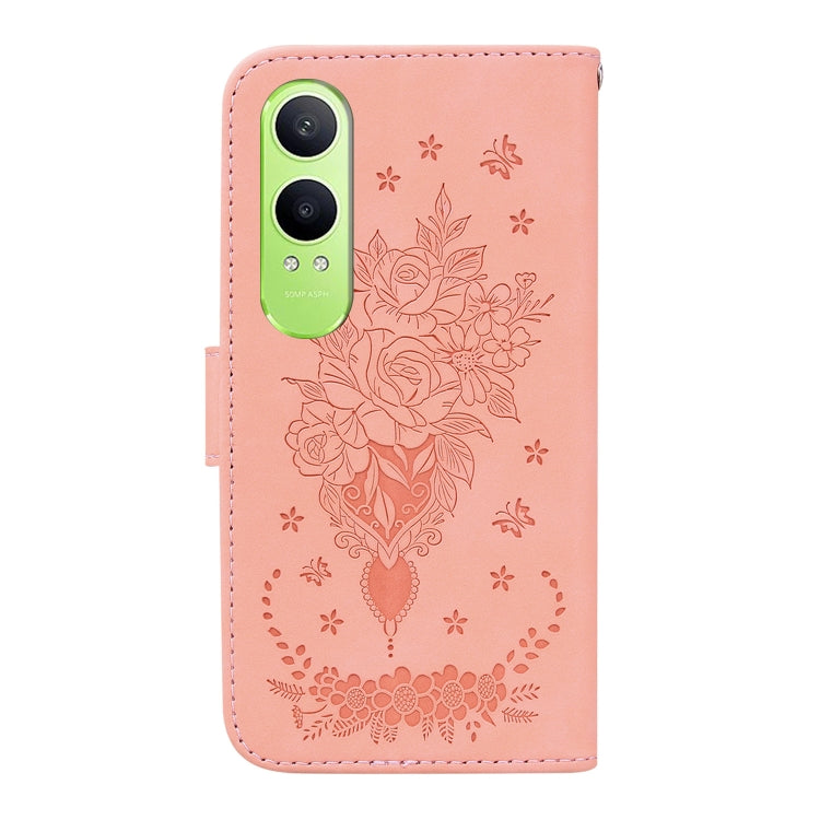 For OnePlus Nord CE4 Lite Butterfly Rose Embossed Leather Phone Case