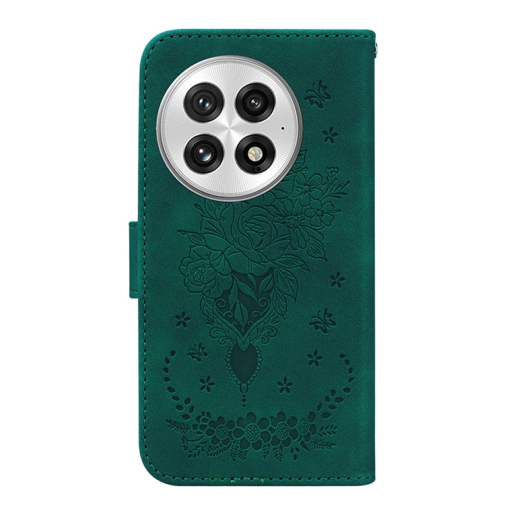 For OnePlus 13 Butterfly Rose Embossed Leather Phone Case