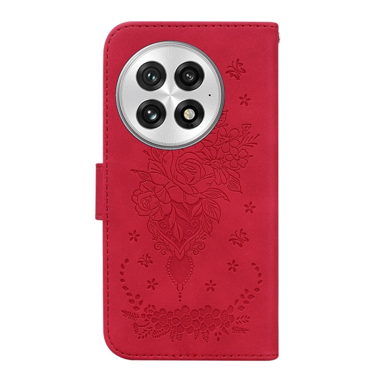 For OnePlus 13 Butterfly Rose Embossed Leather Phone Case