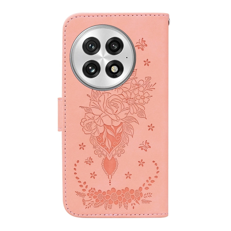 For OnePlus 13 Butterfly Rose Embossed Leather Phone Case
