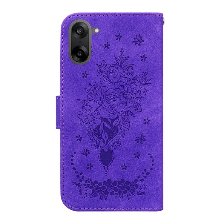 For OnePlus Ace 5 Racing / Nord CE5 Butterfly Rose Embossed Leather Phone Case