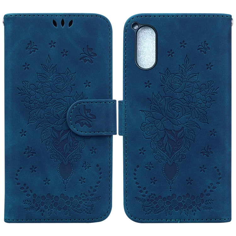 For Sony Xperia 5 V Butterfly Rose Embossed Leather Phone Case