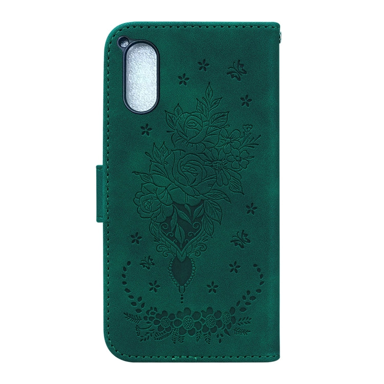 For Sony Xperia 5 V Butterfly Rose Embossed Leather Phone Case