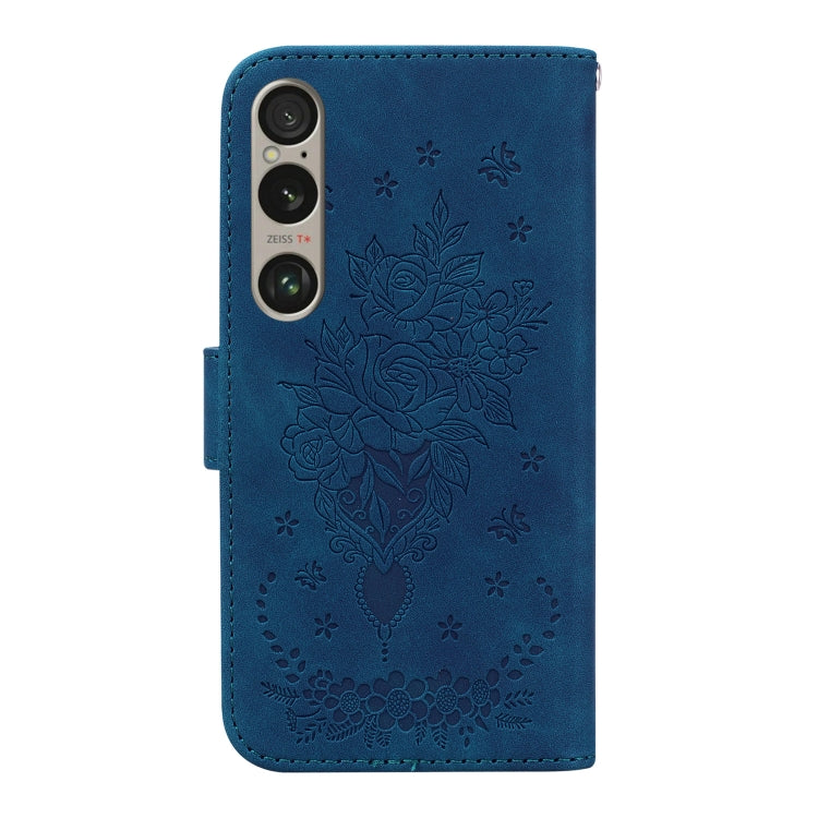 For Sony Xperia 1 VI Butterfly Rose Embossed Leather Phone Case