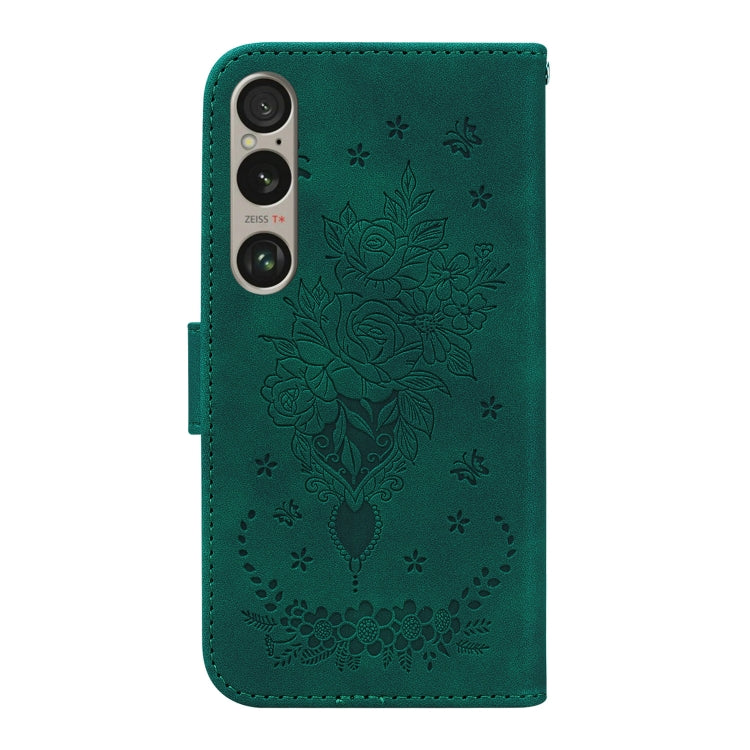 For Sony Xperia 1 VI Butterfly Rose Embossed Leather Phone Case